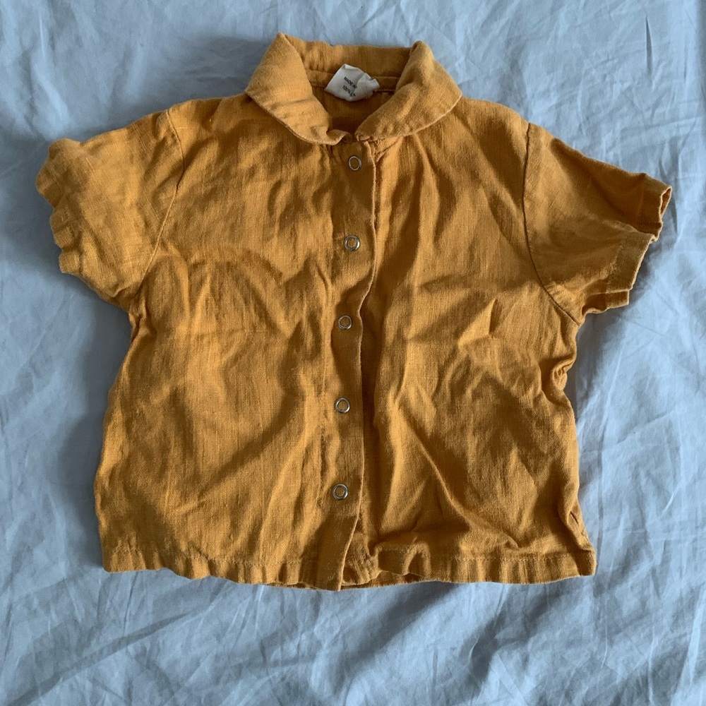 Red Creek Kids short sleeve Linen work shirt New Goldenrod color 1yr